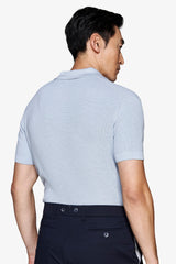 Polo in maglia punto pannocchia celeste-Dan John