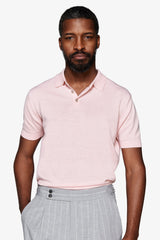 Polo in maglia basic in cotone rosa-Dan John