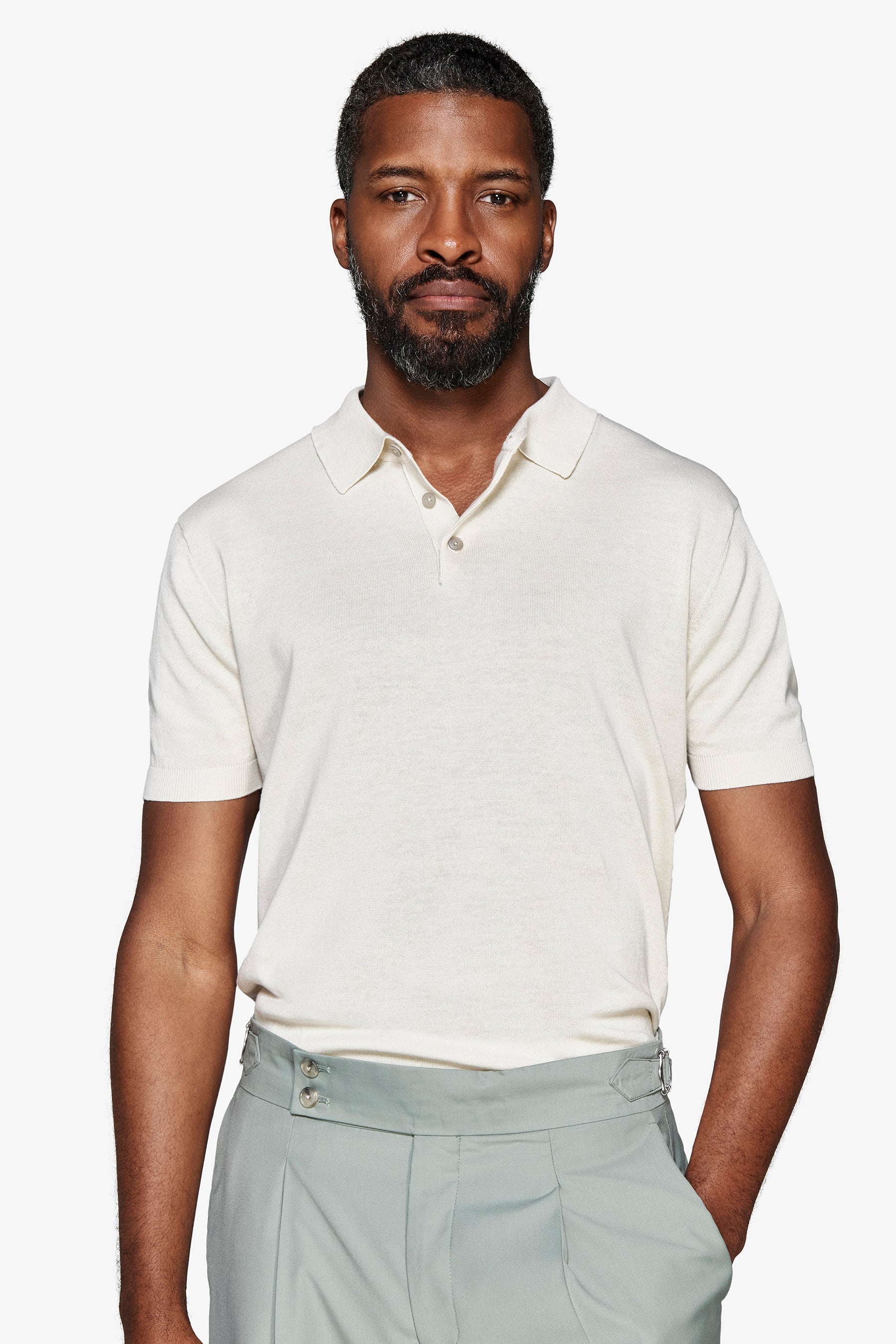 Polo in maglia basic in cotone ghiaccio-Dan John
