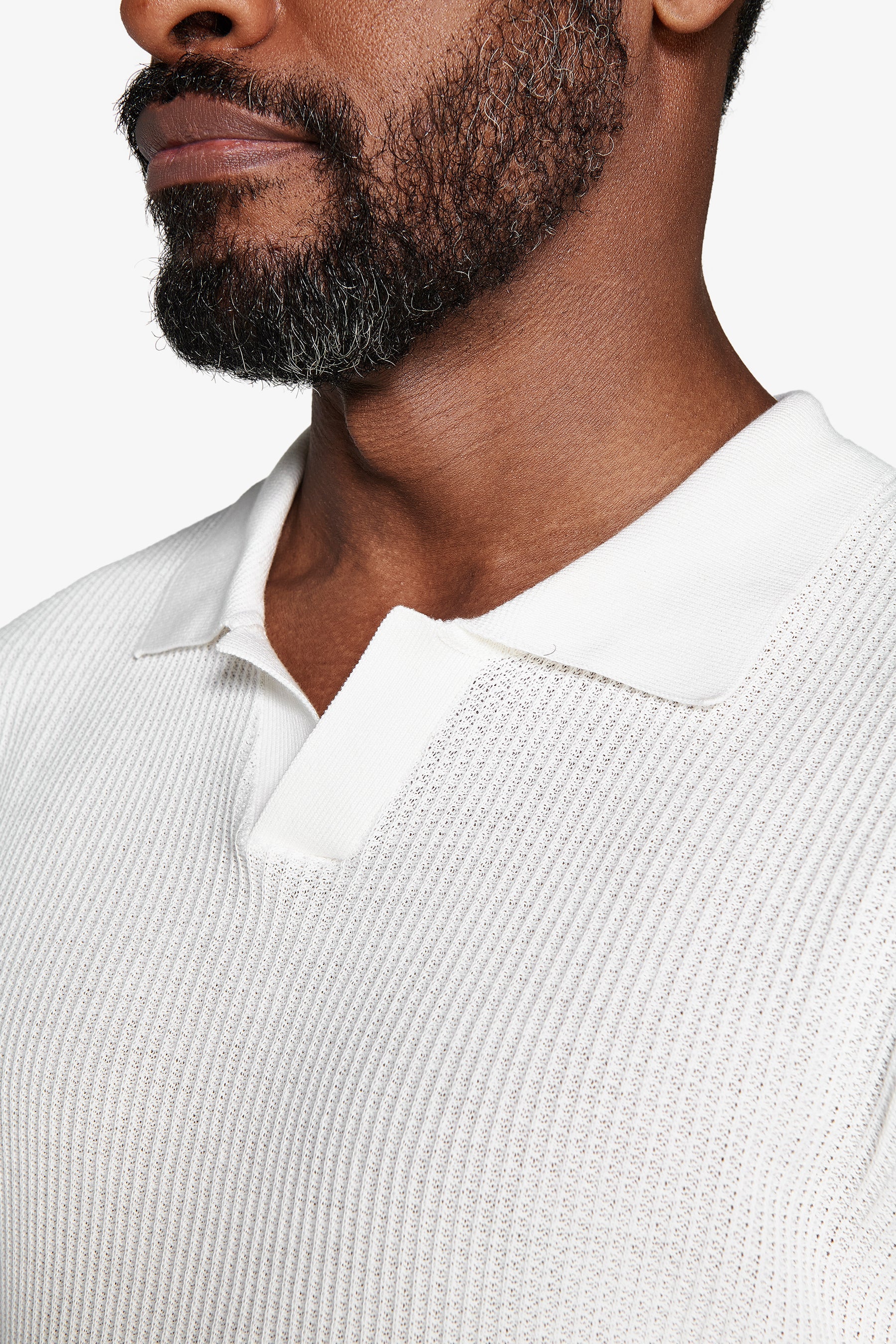 Polo in maglia armaturata panna-Dan John