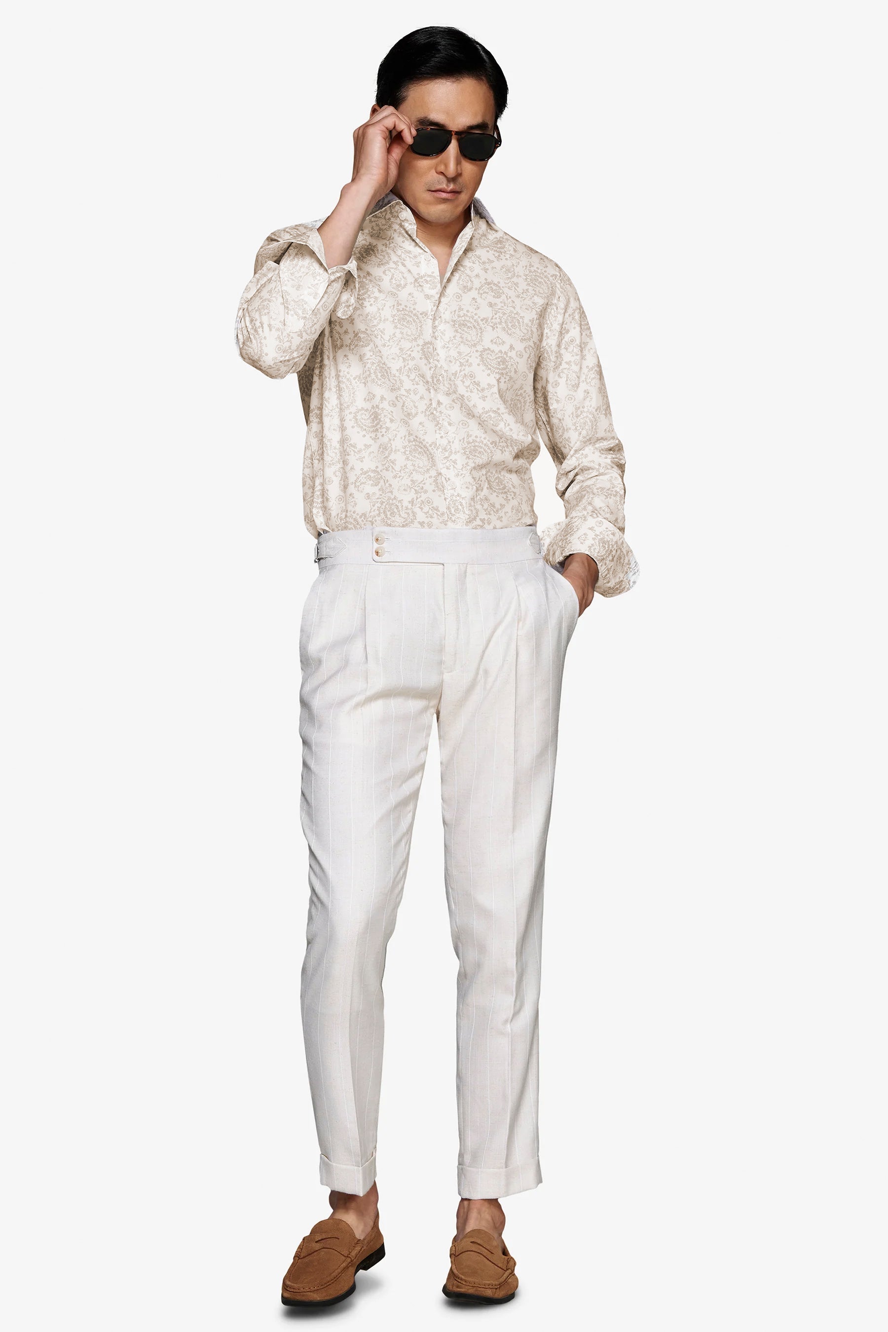 Camicia stampa cashmere sabbia-Dan John