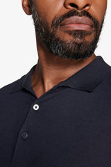 Polo in maglia con bottoni navy-Dan John
