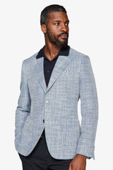 Giacca misto lino armaturata blu-Dan John