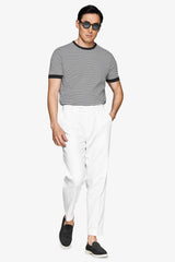 Maglia girocollo a righe blu-Dan John