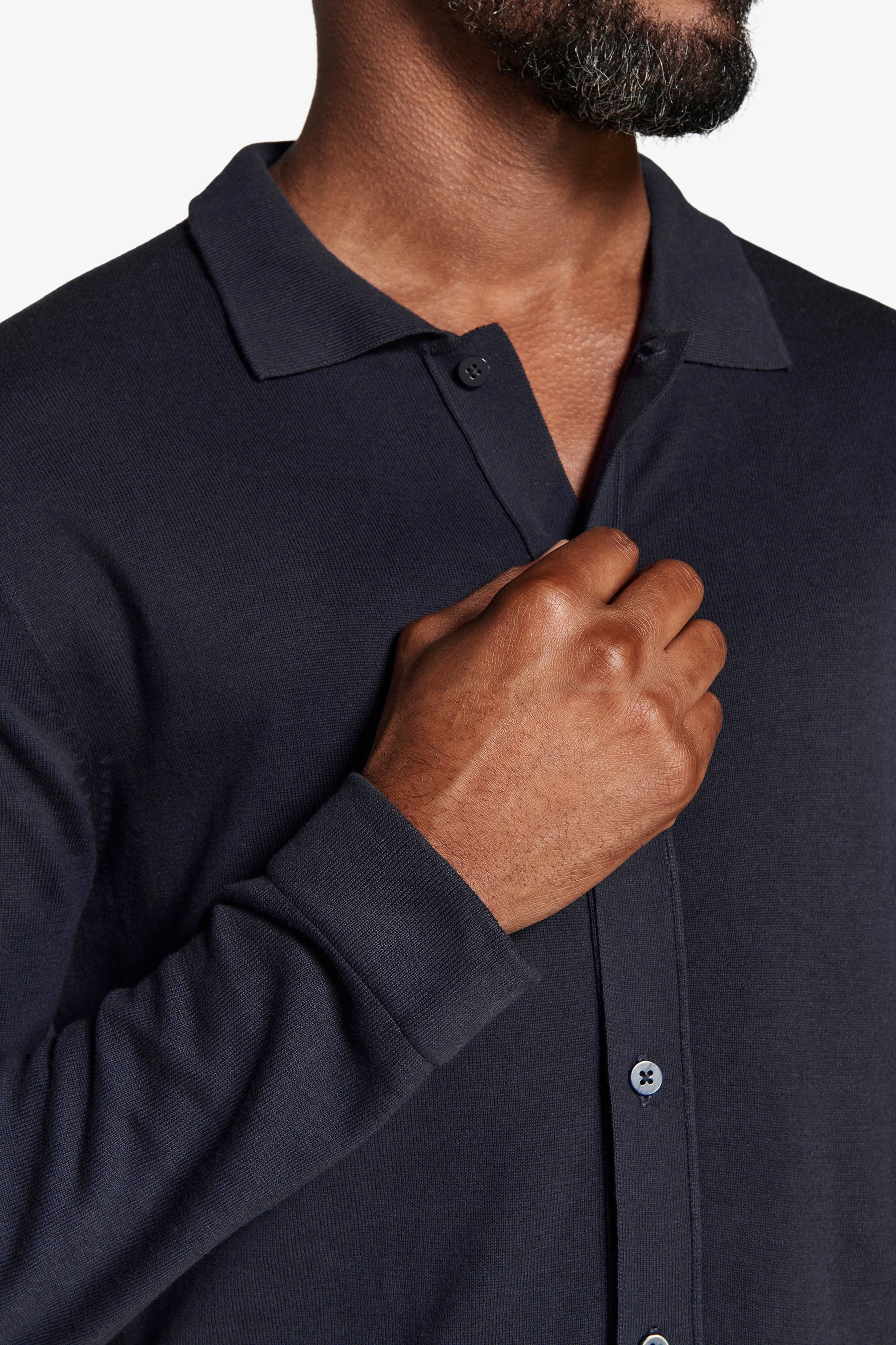 Camicia in maglia navy-Dan John