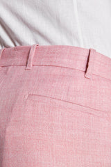 Linen blend Bermuda shorts with pink pleats