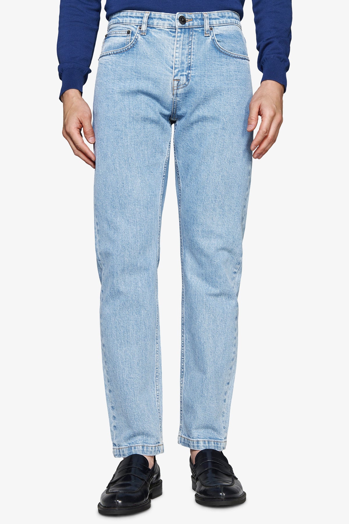 Pantaloni denim blu chiaro-Dan John