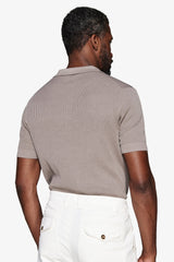 Polo in maglia doppia costina tortora-Dan John