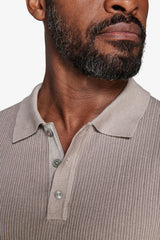 Polo in maglia doppia costina tortora-Dan John