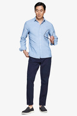 Camicia misto lino relaxed celeste-Dan John