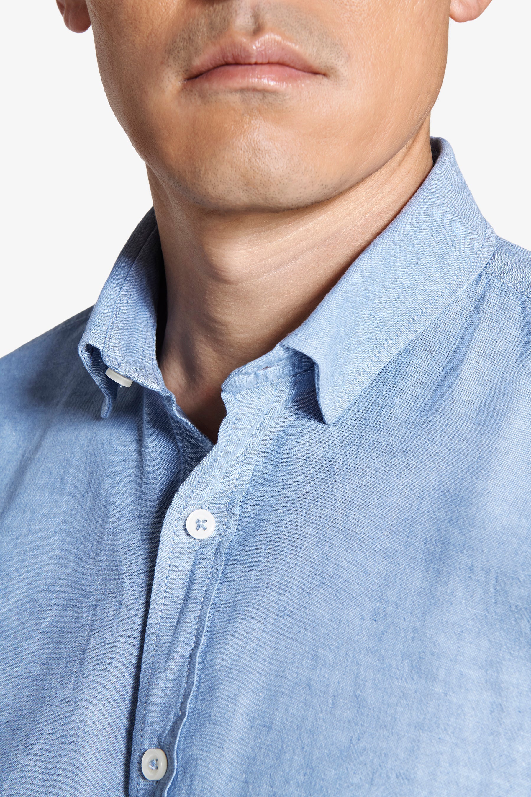 Camicia misto lino relaxed celeste-Dan John