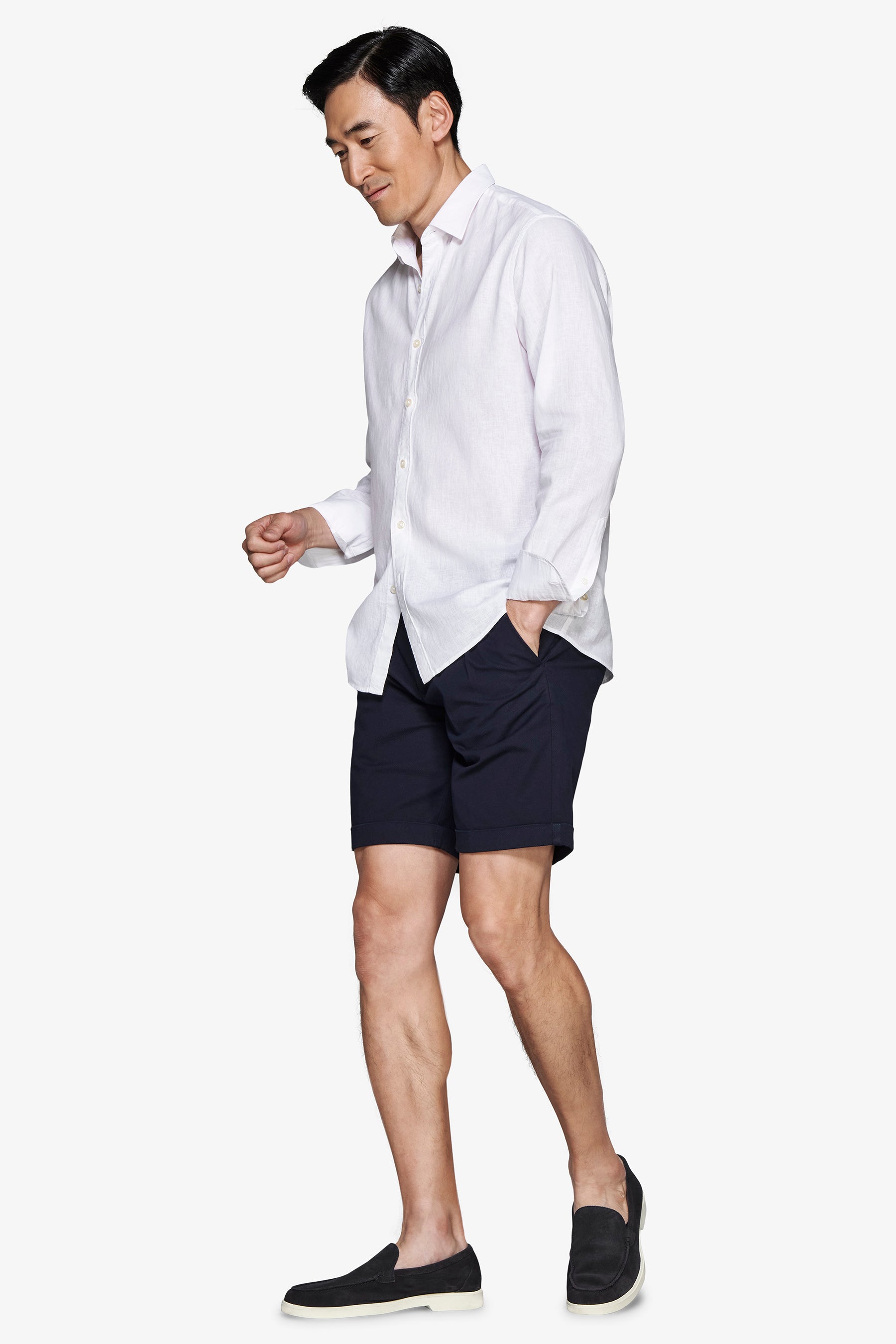 Camicia misto lino relaxed bianca-Dan John
