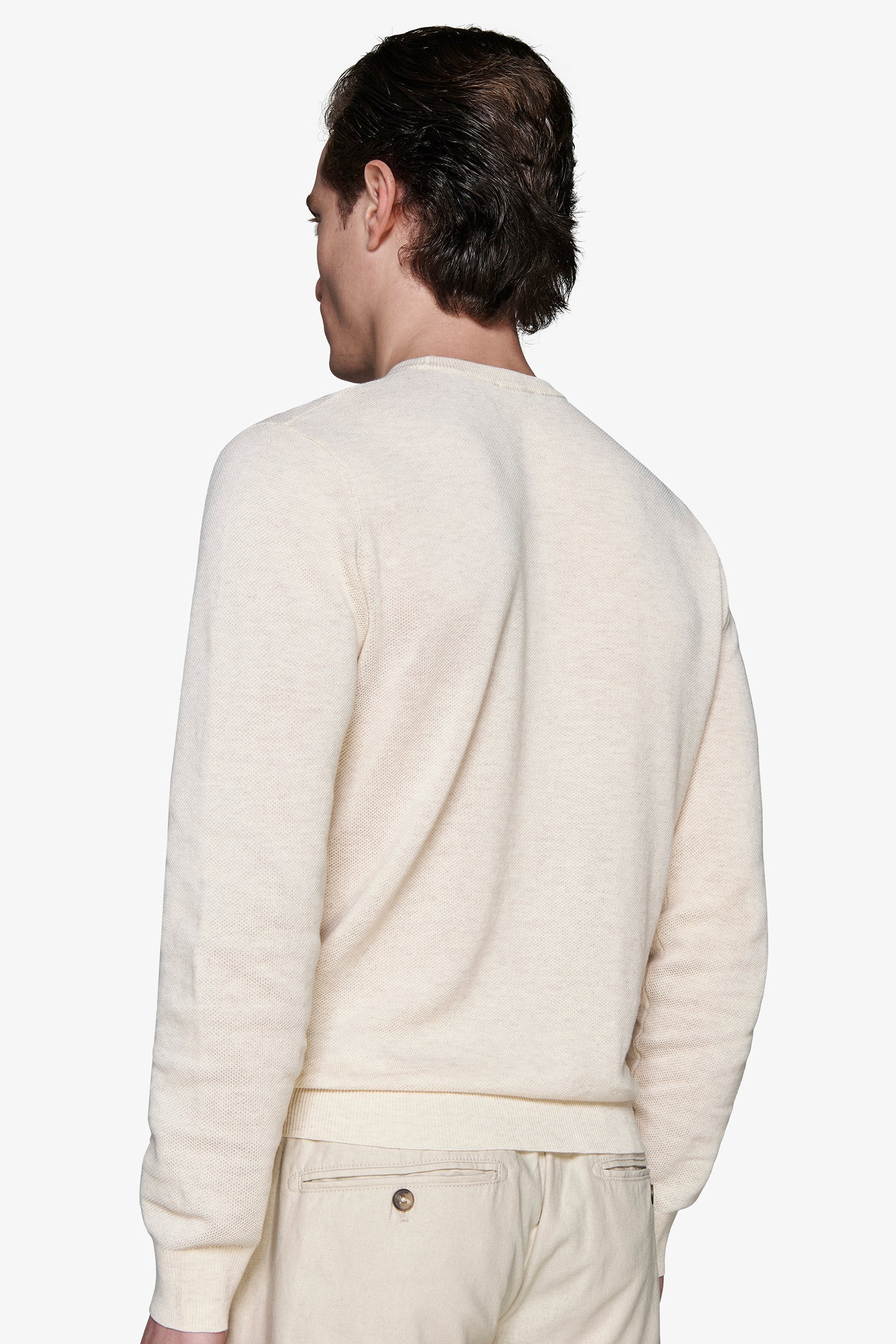 Maglia girocollo armaturata melange sabbia-Dan John
