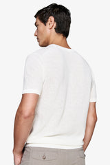 Maglia misto lino armaturata panna-Dan John