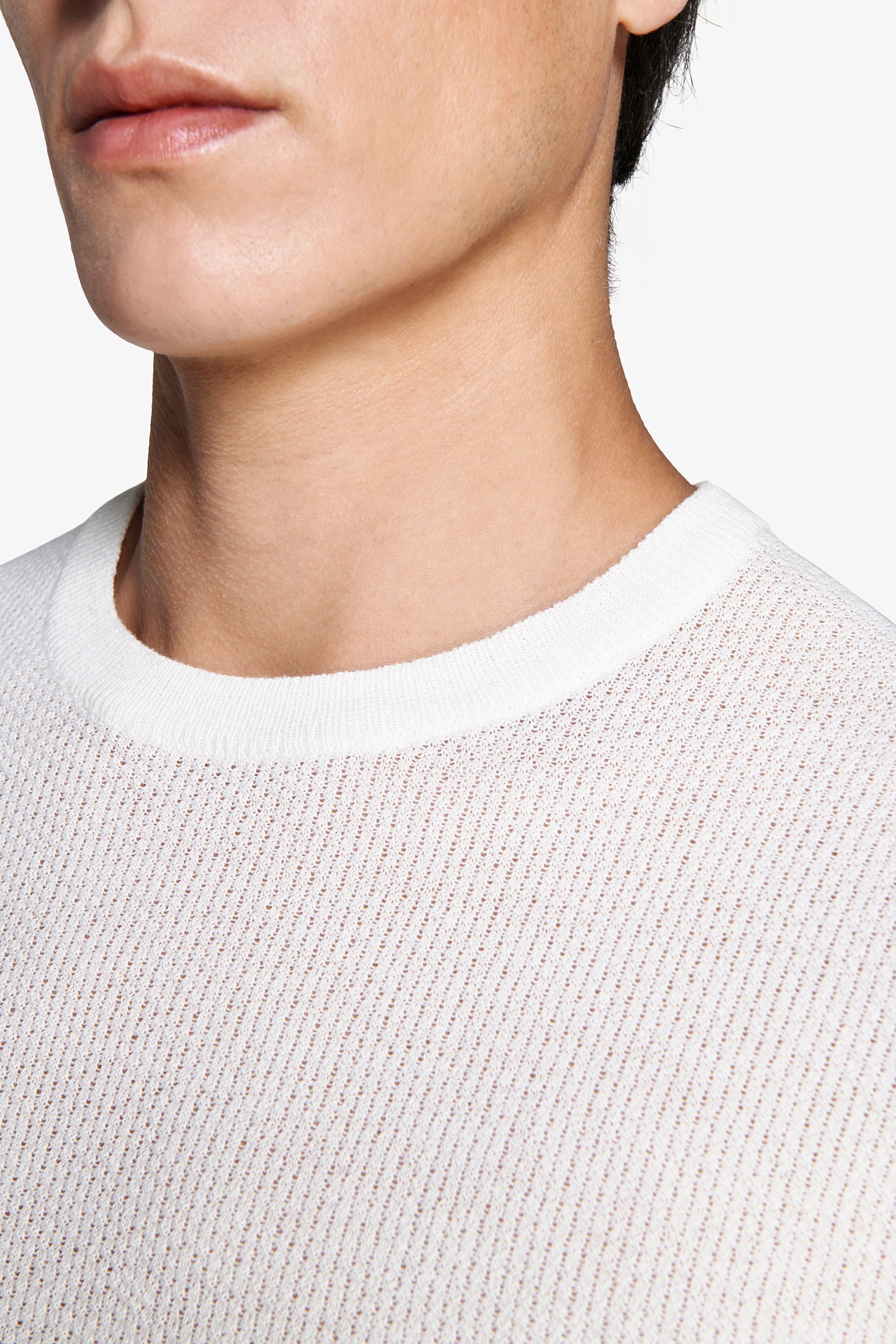 Maglia misto lino armaturata panna-Dan John