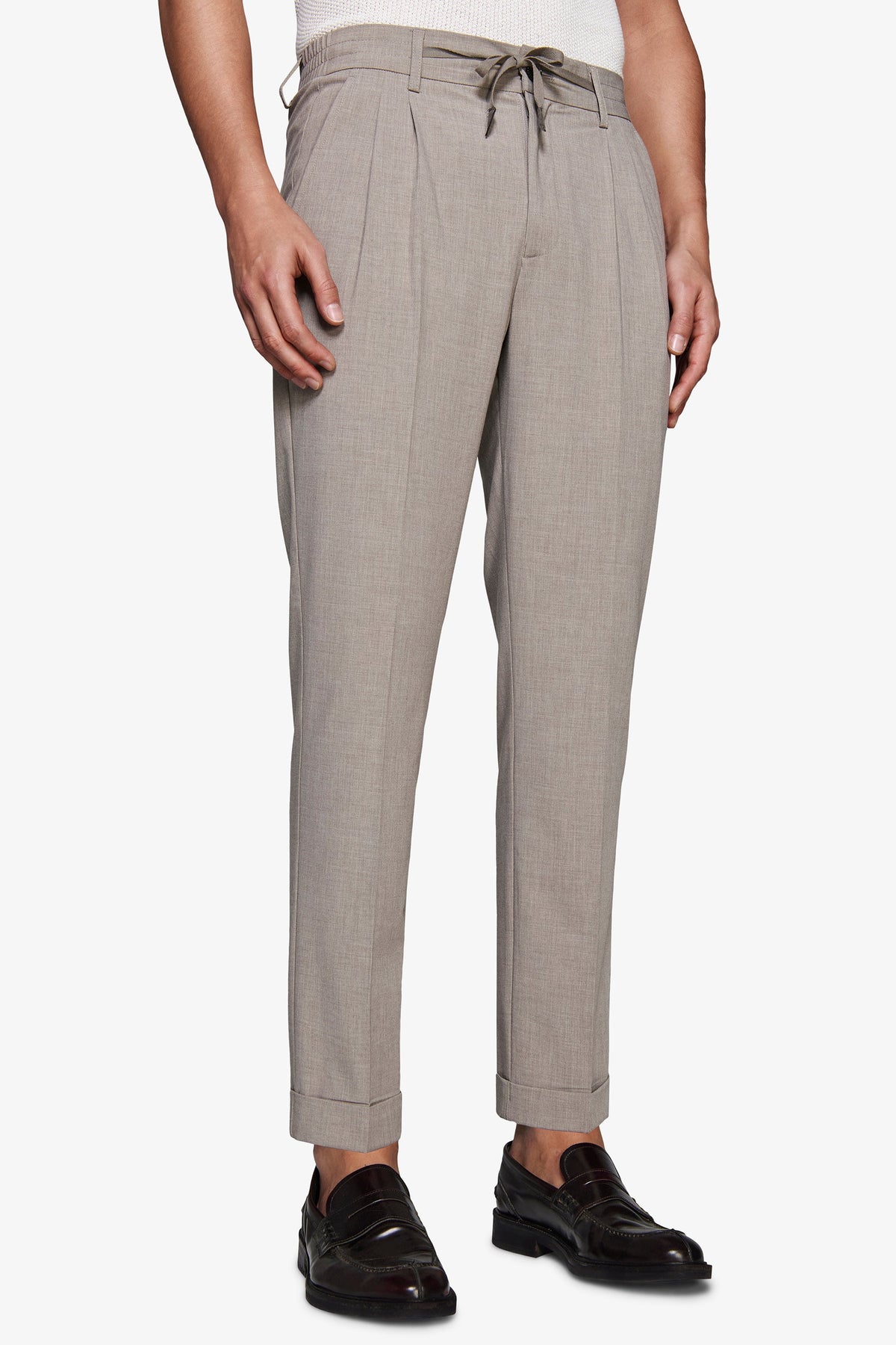 Pantalaccio tela melange tortora-Dan John