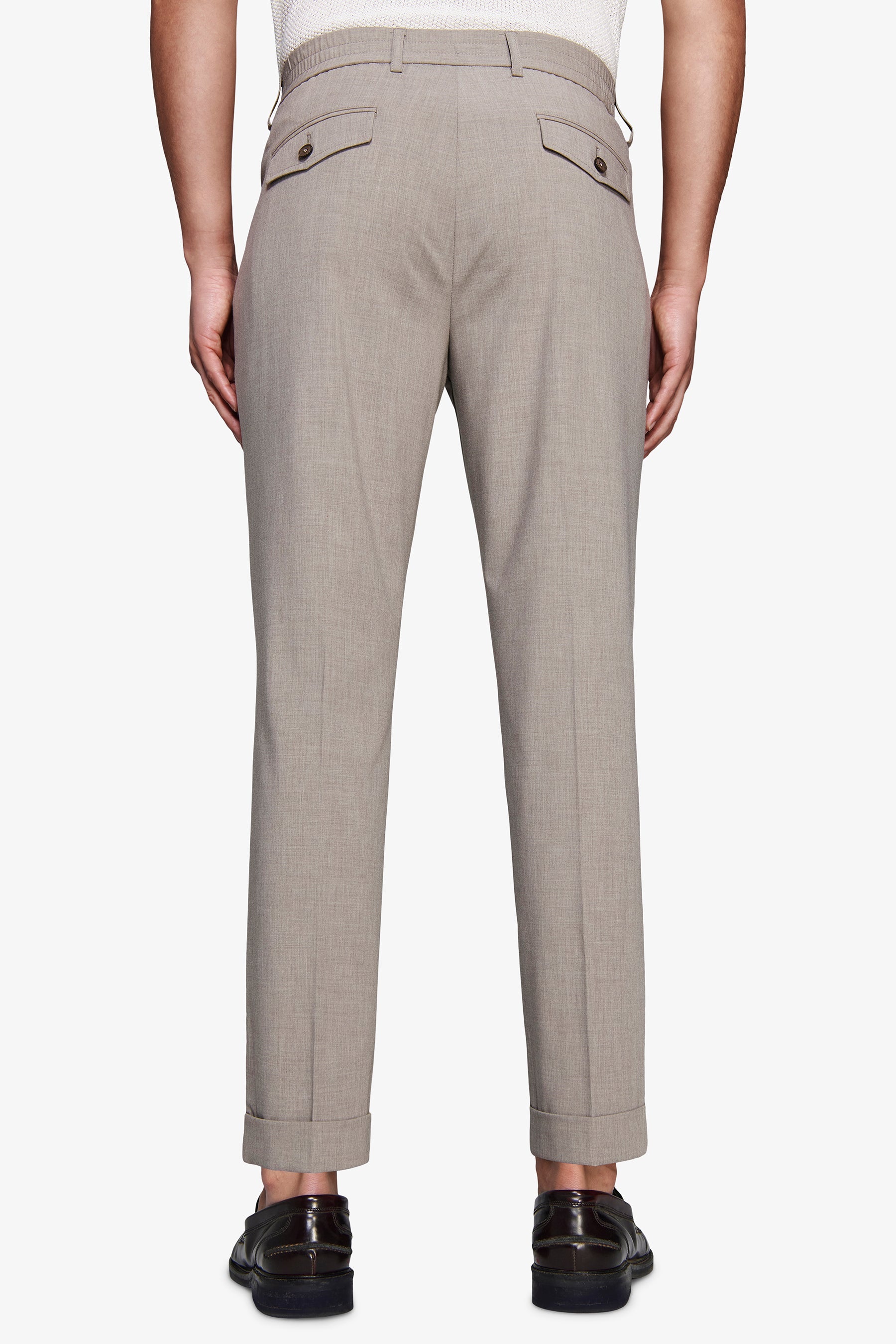 Pantalaccio tela melange tortora-Dan John