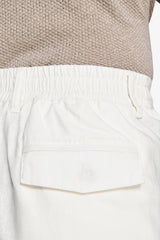 White linen blend Bermuda shorts