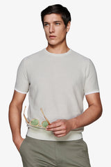 T-shirt in maglia armaturata grigia DNJ-Dan John