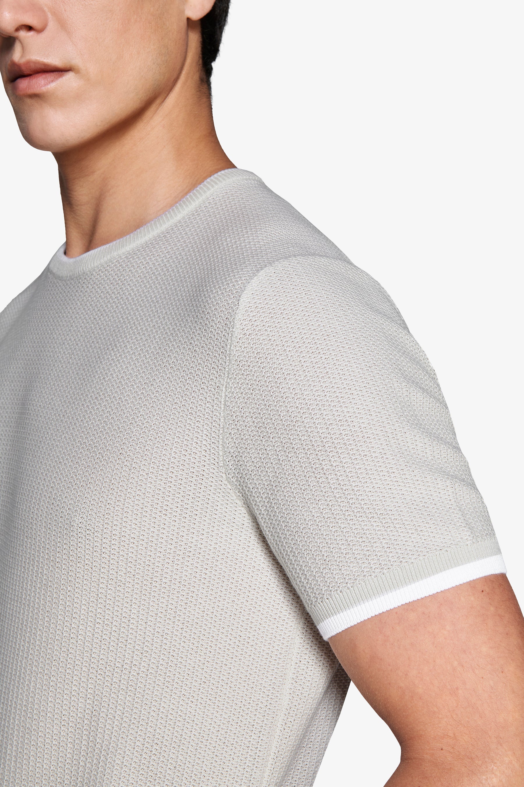T-shirt in maglia armaturata grigia DNJ-Dan John