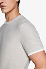 T-shirt in maglia armaturata grigia DNJ-Dan John
