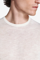 Sand crew neck linen blend sweater