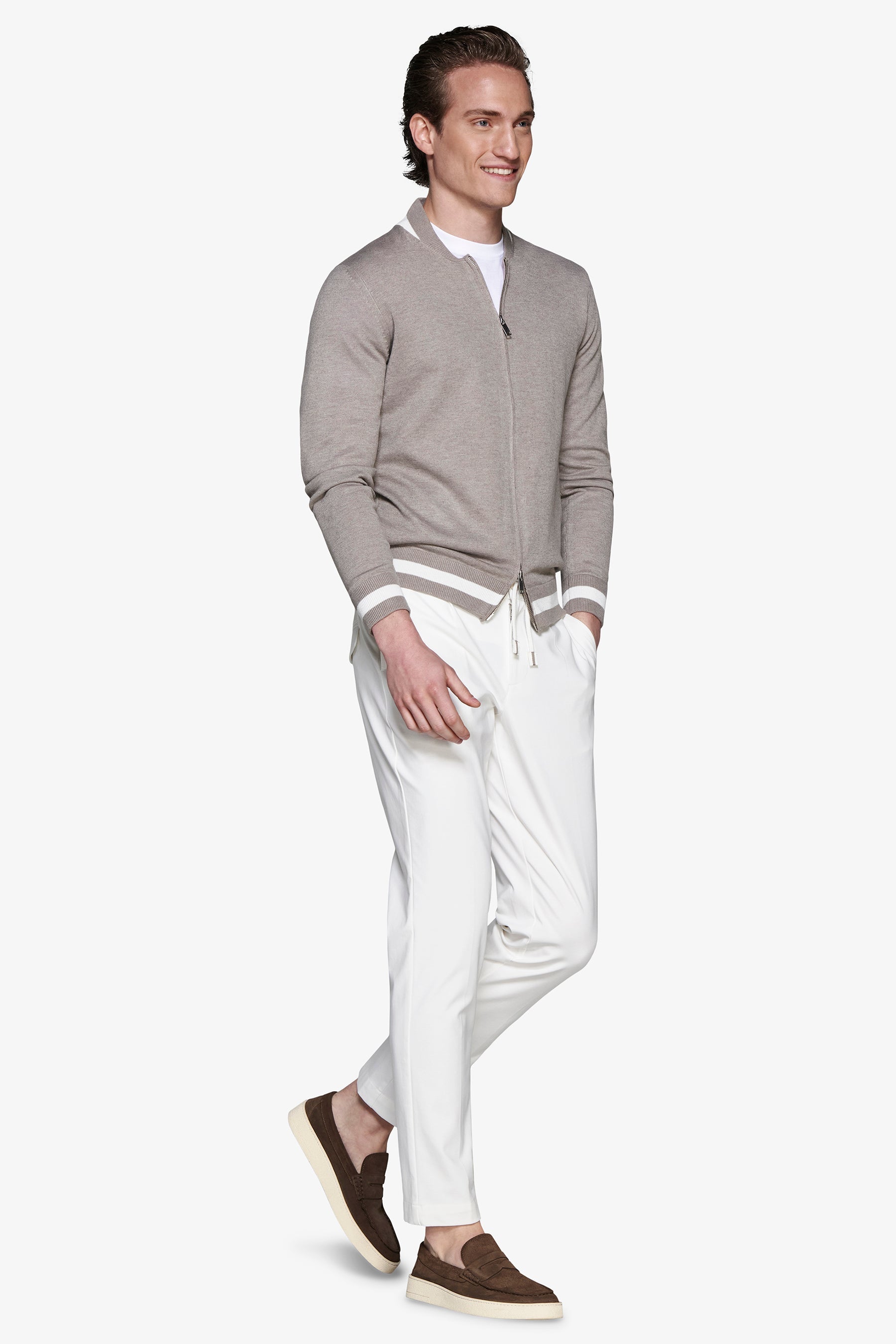 Blazer in maglia misto lino tortora DNJ-Dan John
