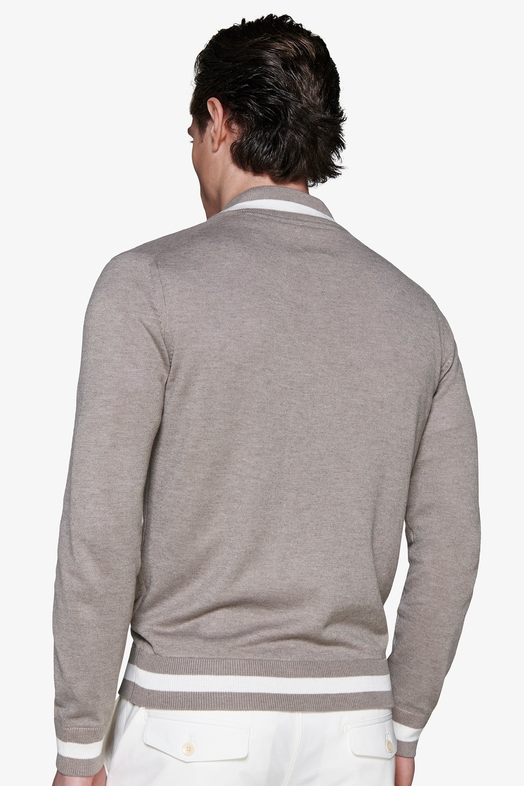 Blazer in maglia misto lino tortora DNJ-Dan John