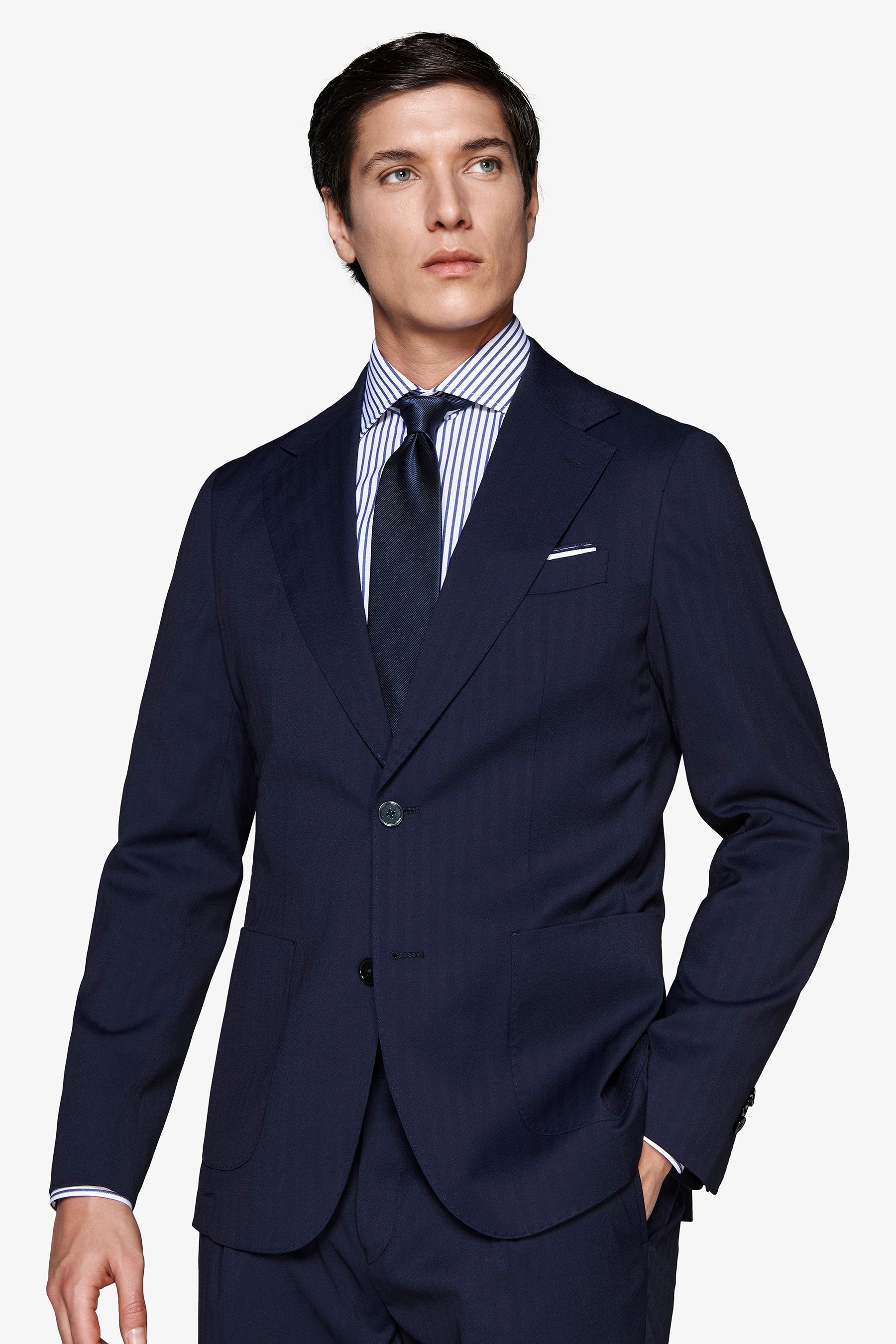 Giacca Herringbone blu-Dan John