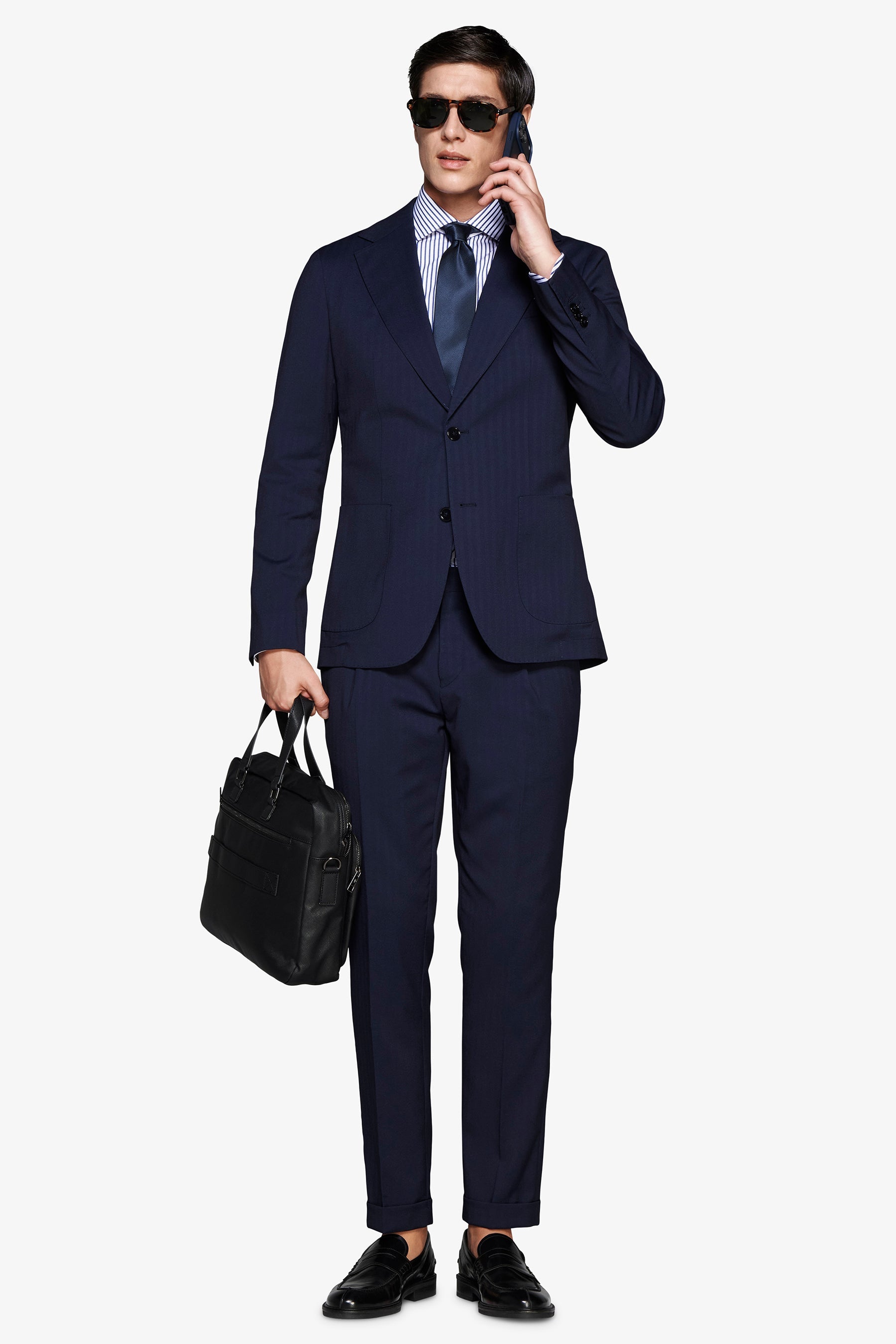 Giacca Herringbone blu-Dan John