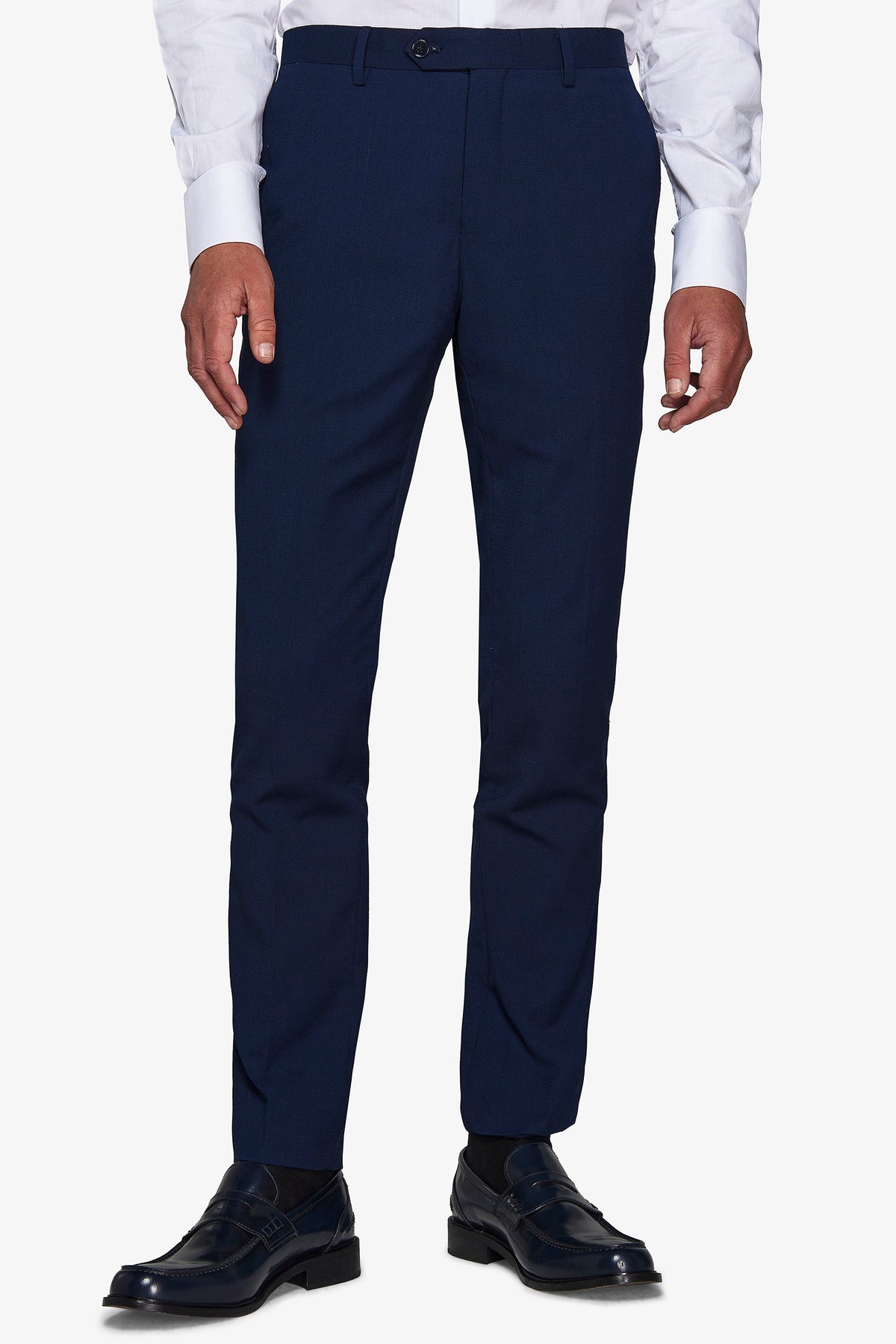 Slim blue armored suit trousers