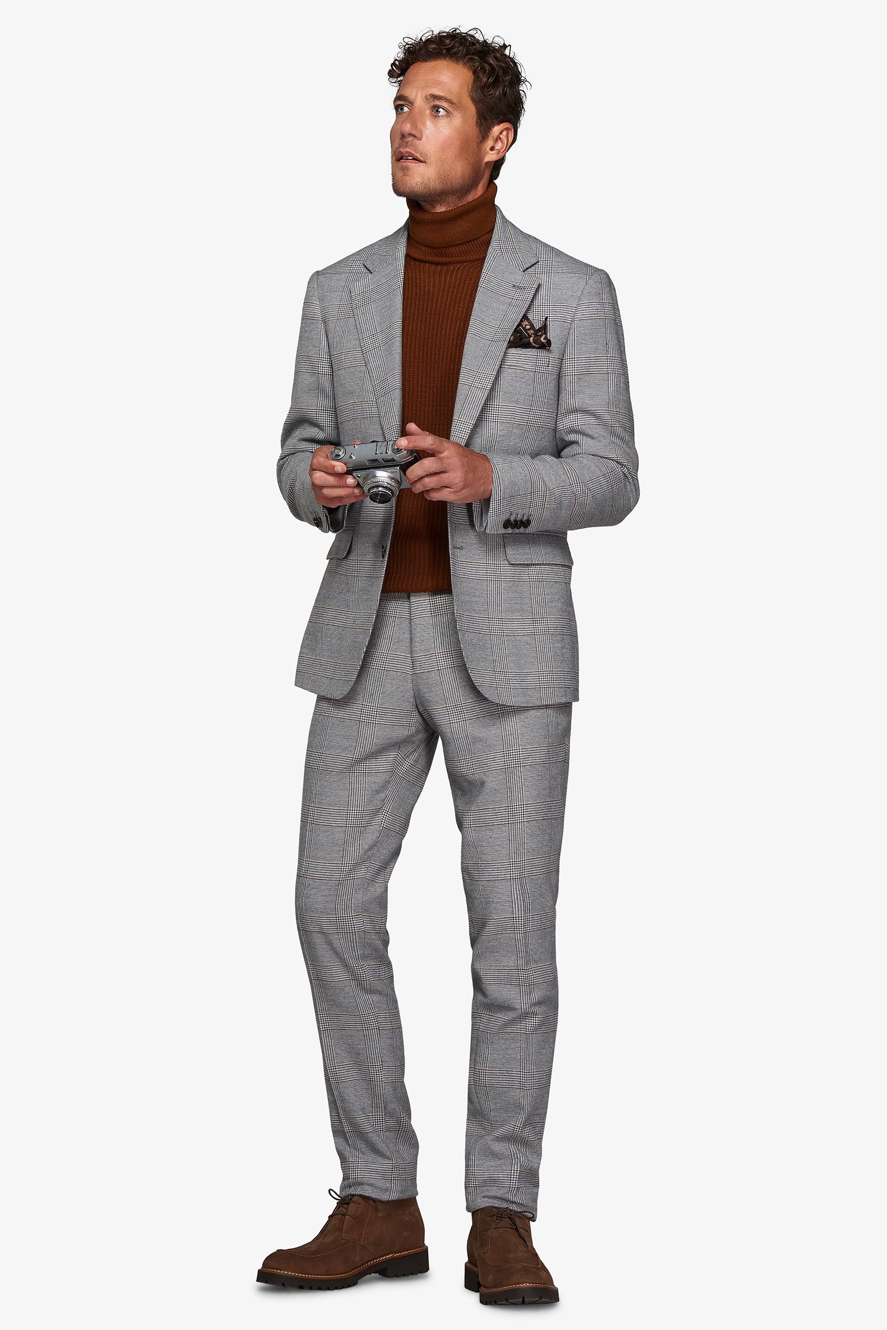 Taupe Prince of Wales suit jacket