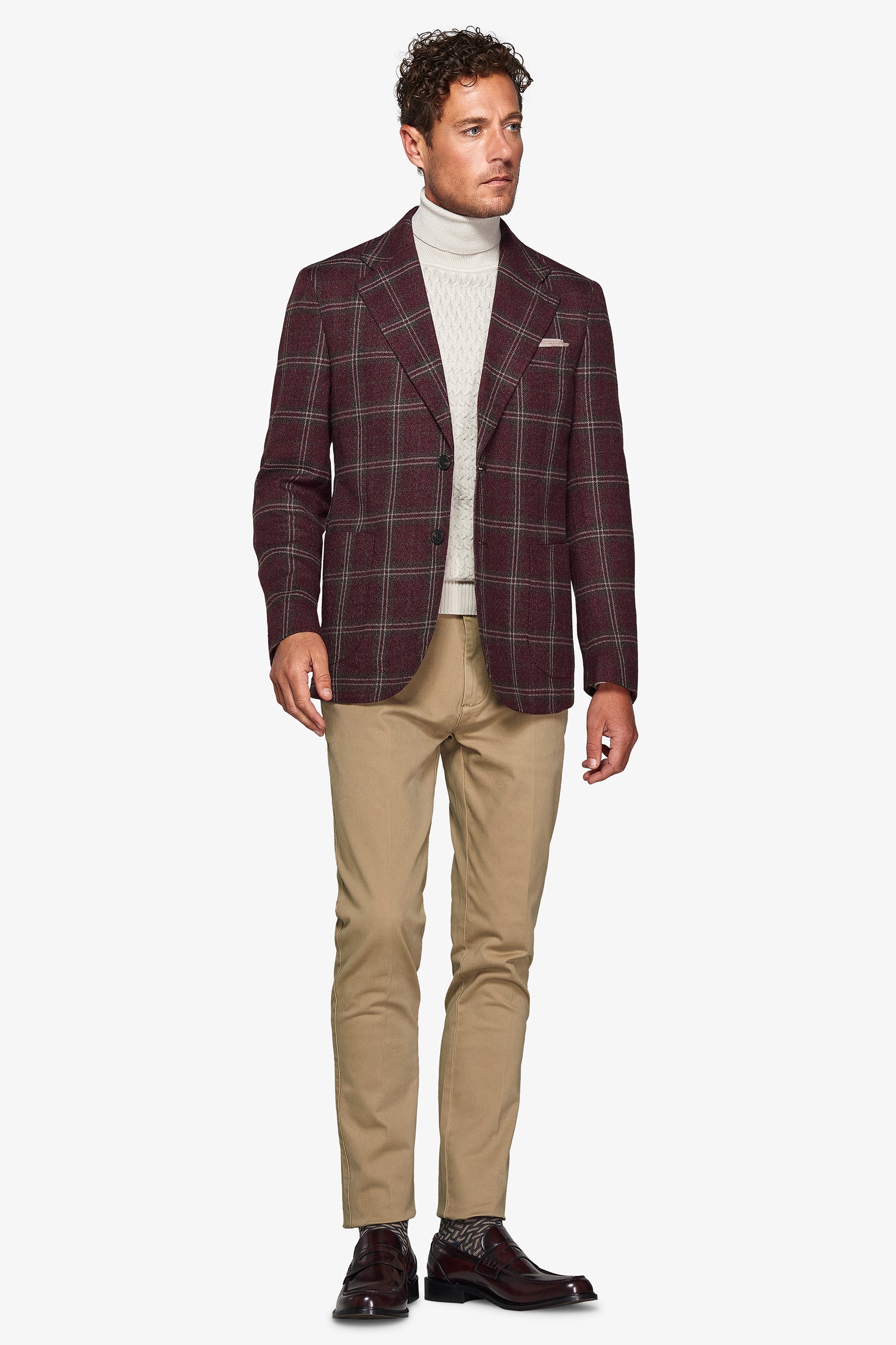 Burgundy overcheck jacket