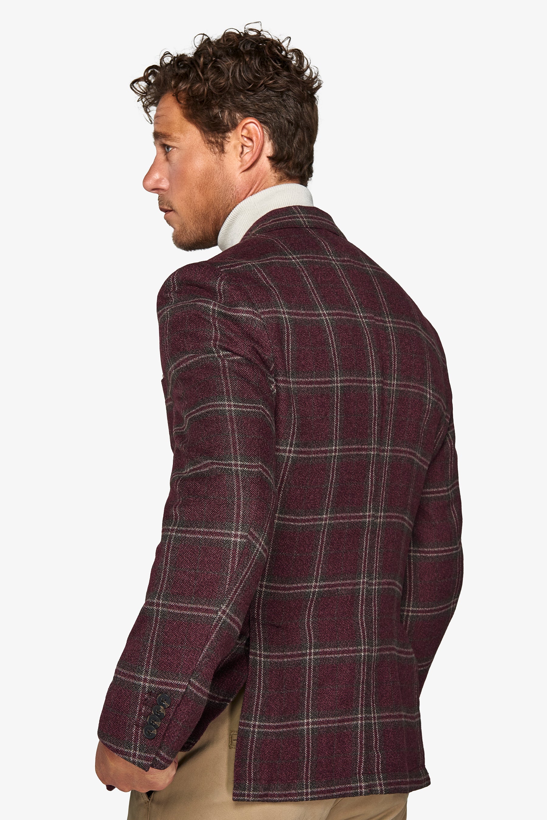 Burgundy overcheck jacket