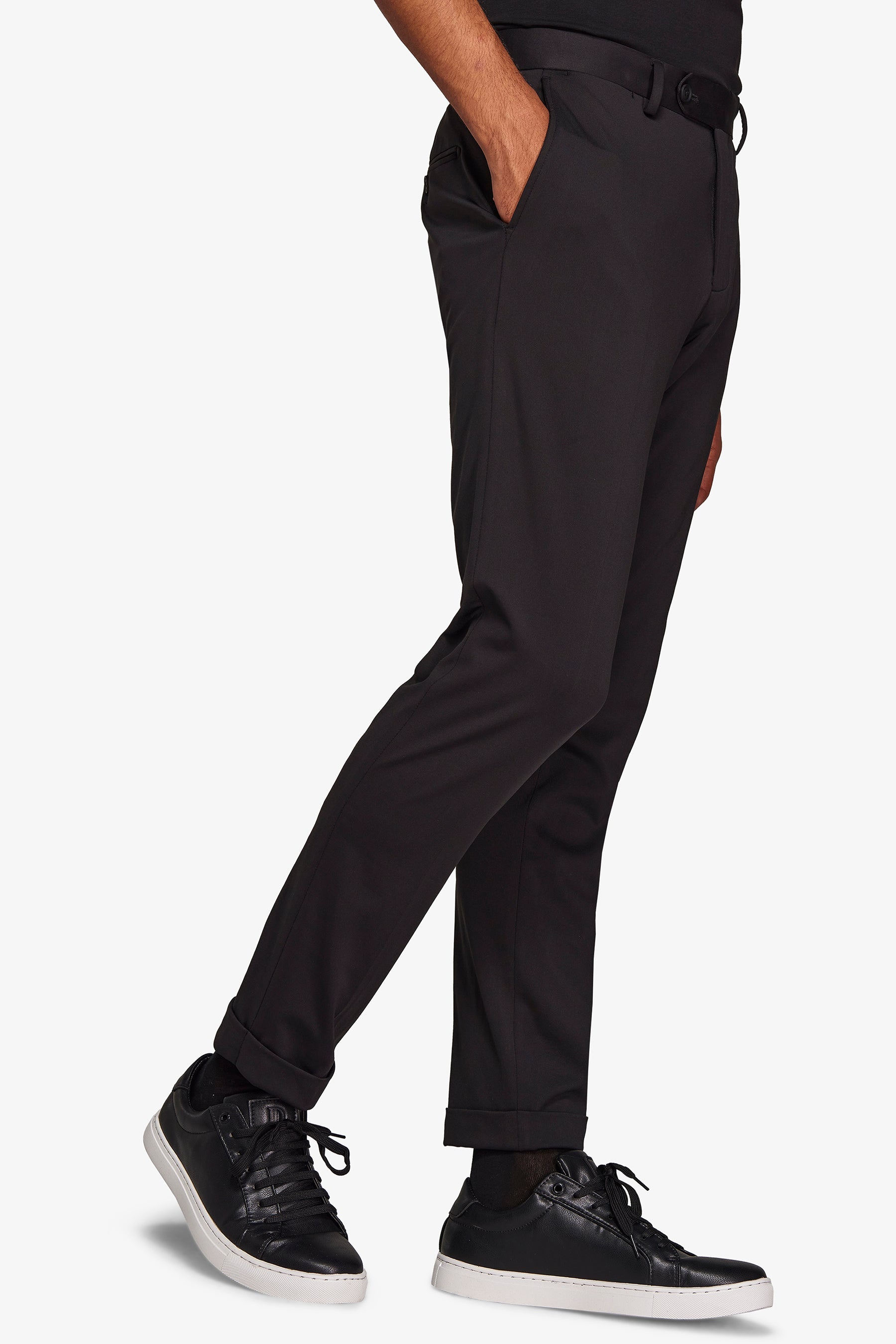 Slim black relax tech stretch jersey suit jacket