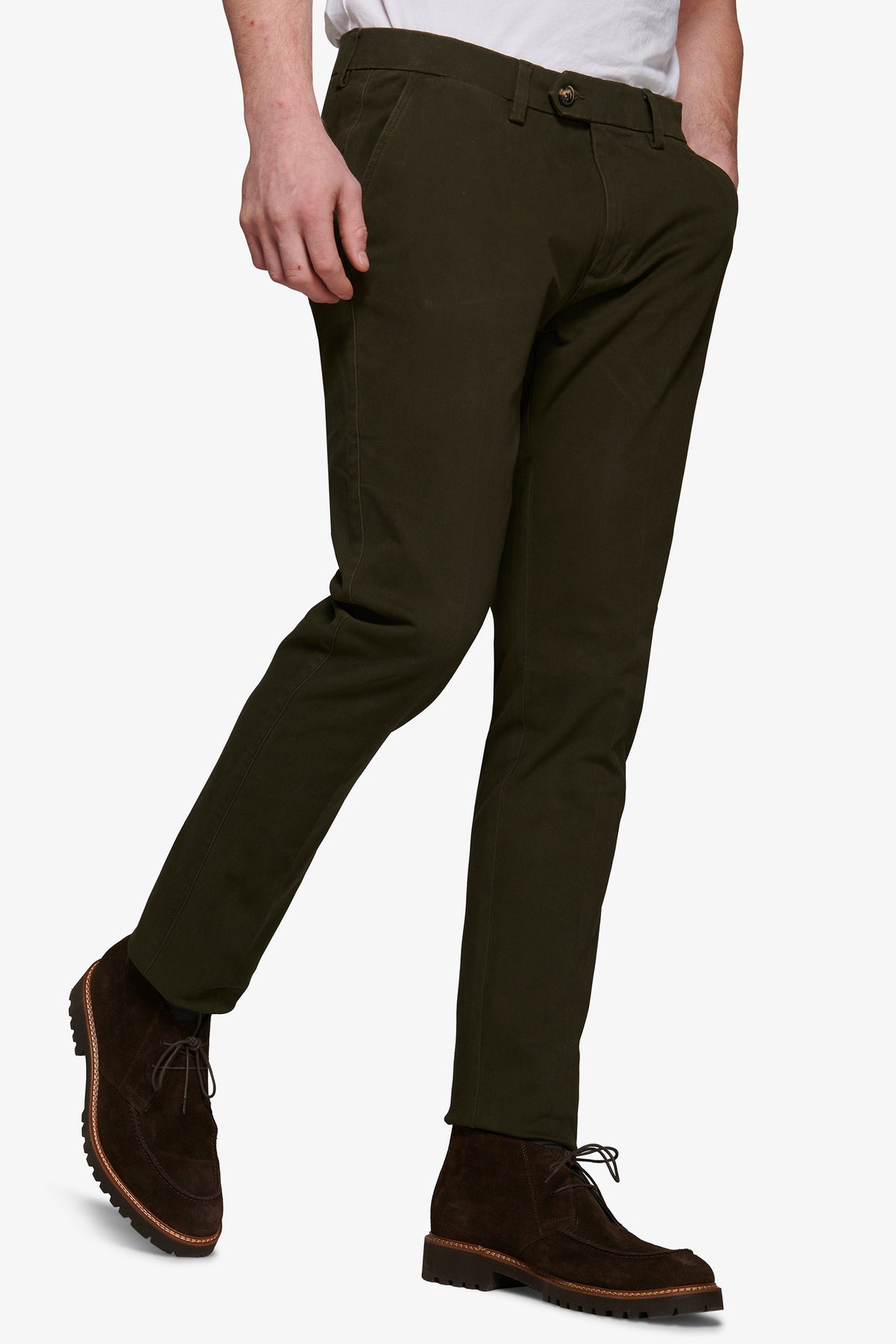 Pantalone chino gabardina verde