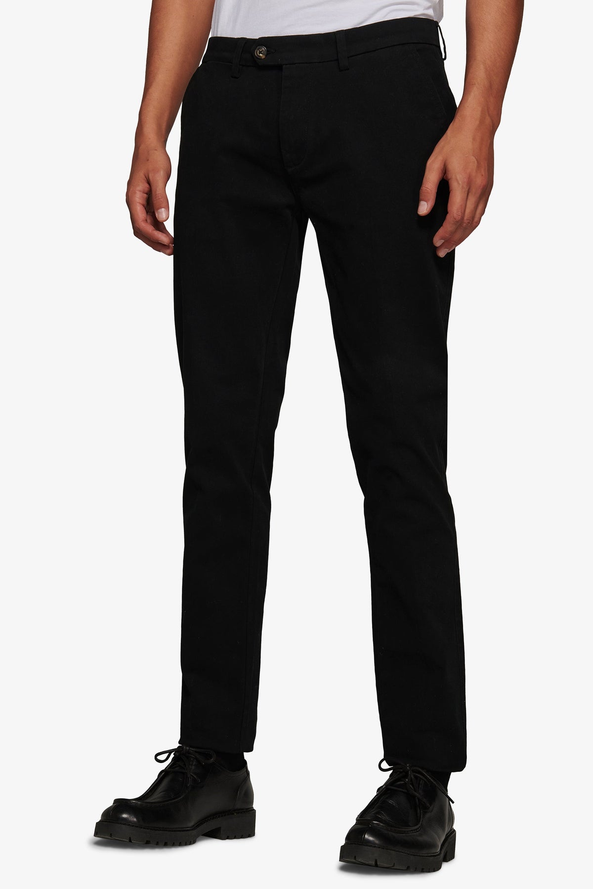 Black gabardine chino trousers