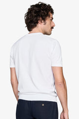 T-shirt in maglia basic in cotone bianca-Dan John