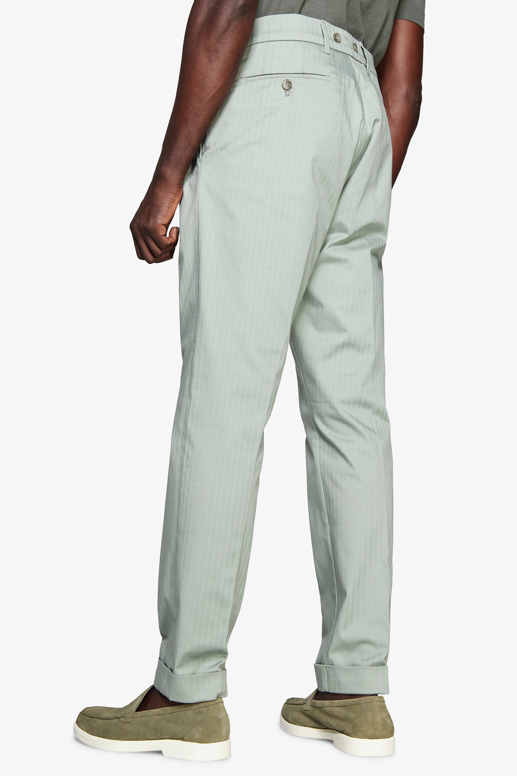 Pantaloni Herringbone salvia-Dan John