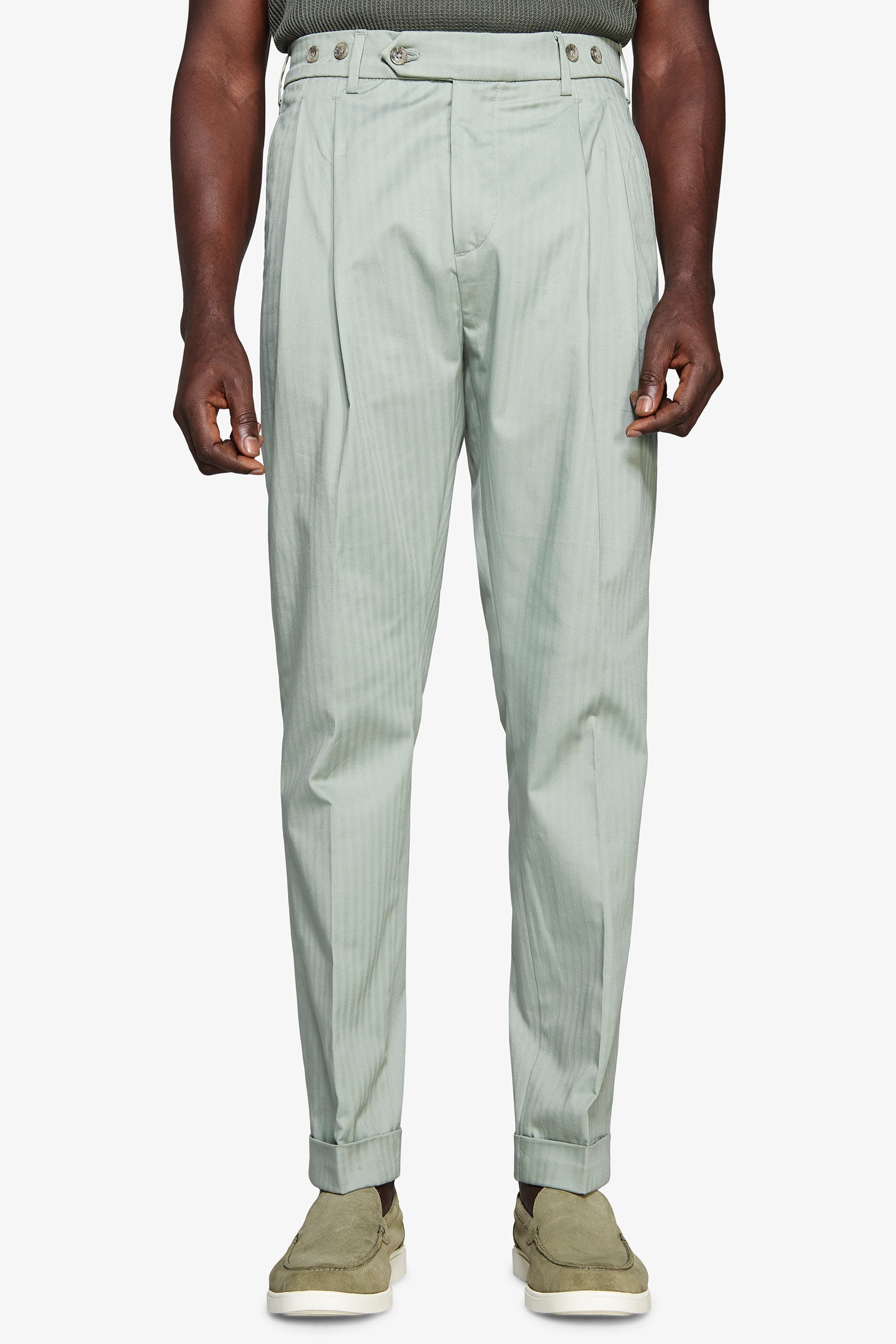 Pantaloni Herringbone salvia-Dan John