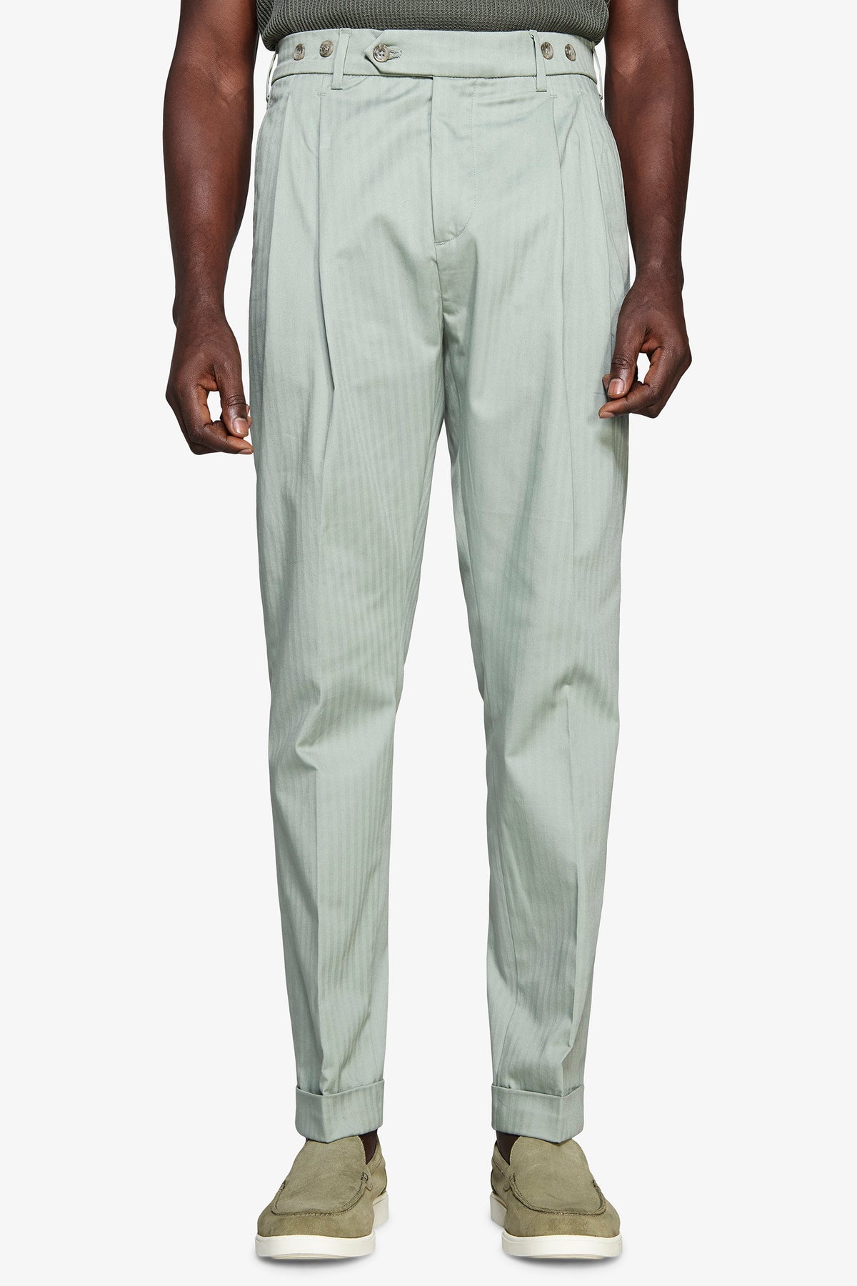 Pantaloni Herringbone salvia-Dan John