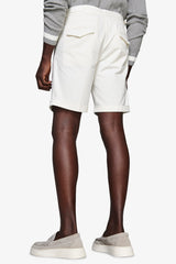 Cream woven Bermuda shorts
