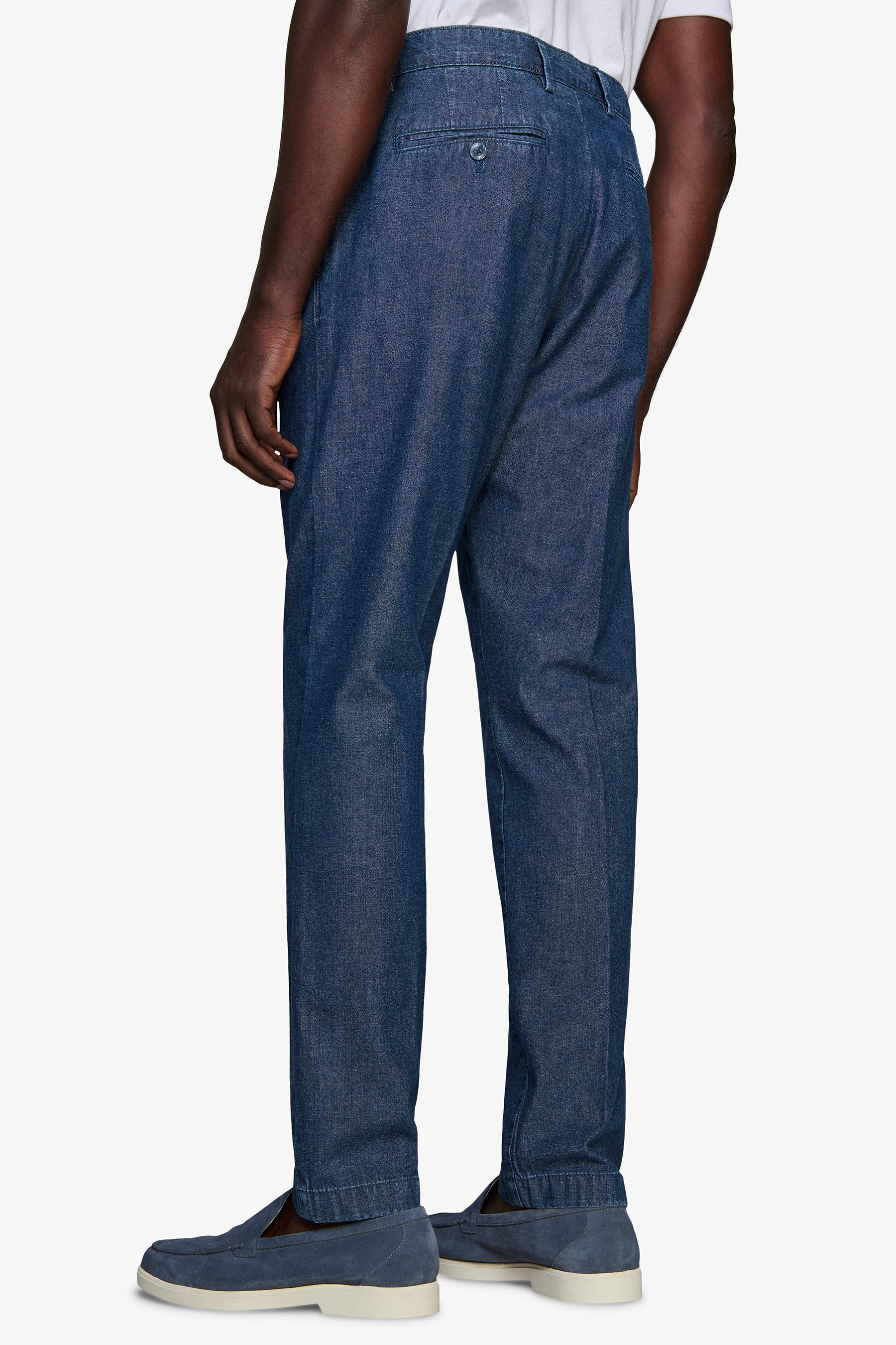 Pantaloni doppia pinces chambray-Dan John