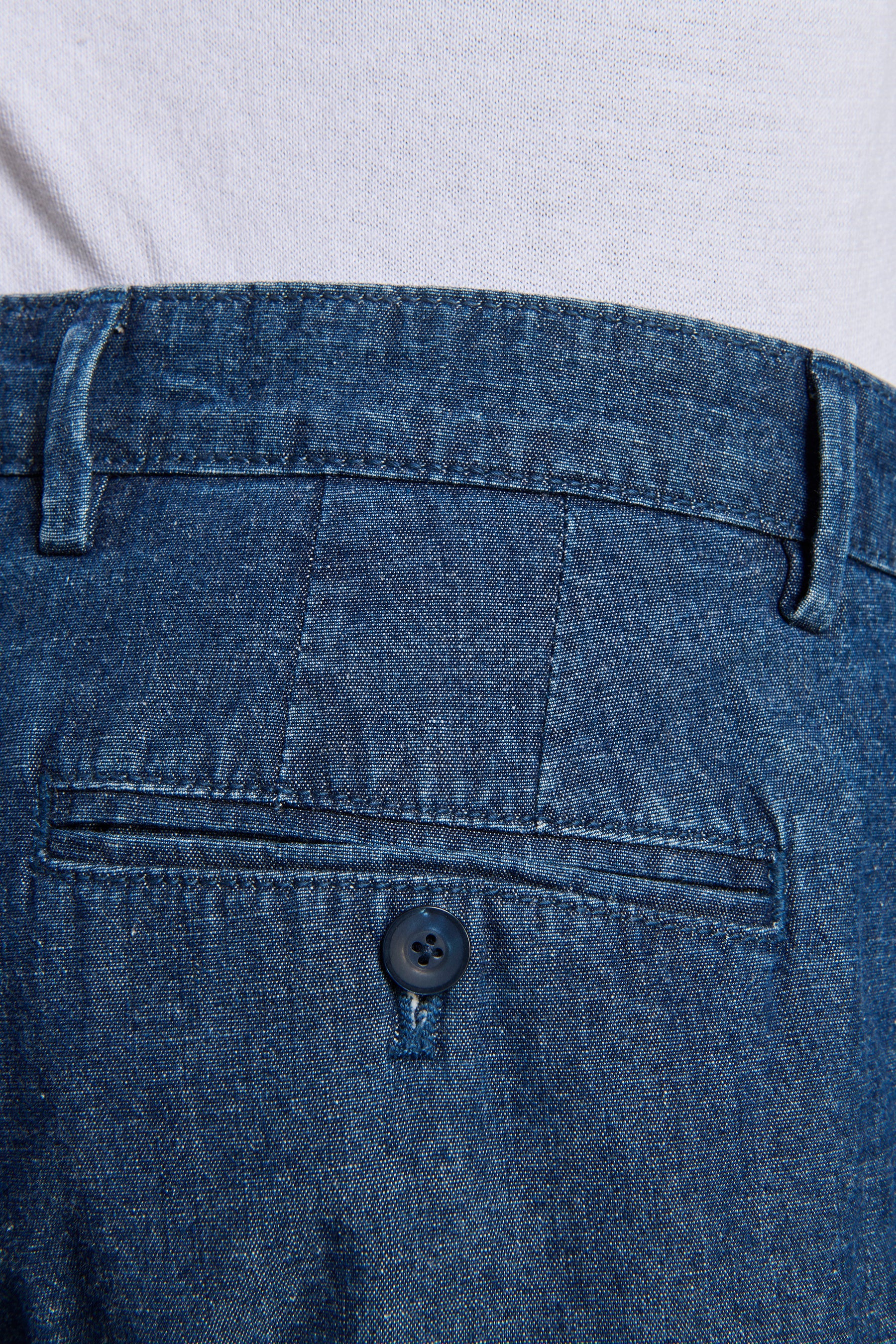 Pantaloni doppia pinces chambray-Dan John