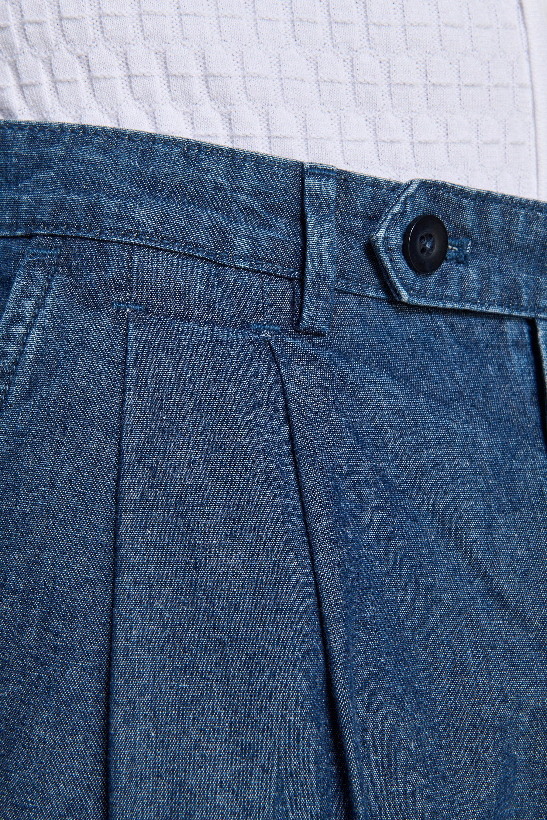 Pantaloni doppia pinces chambray-Dan John