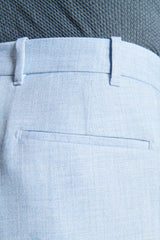 Linen blend Bermuda shorts with light blue pleats