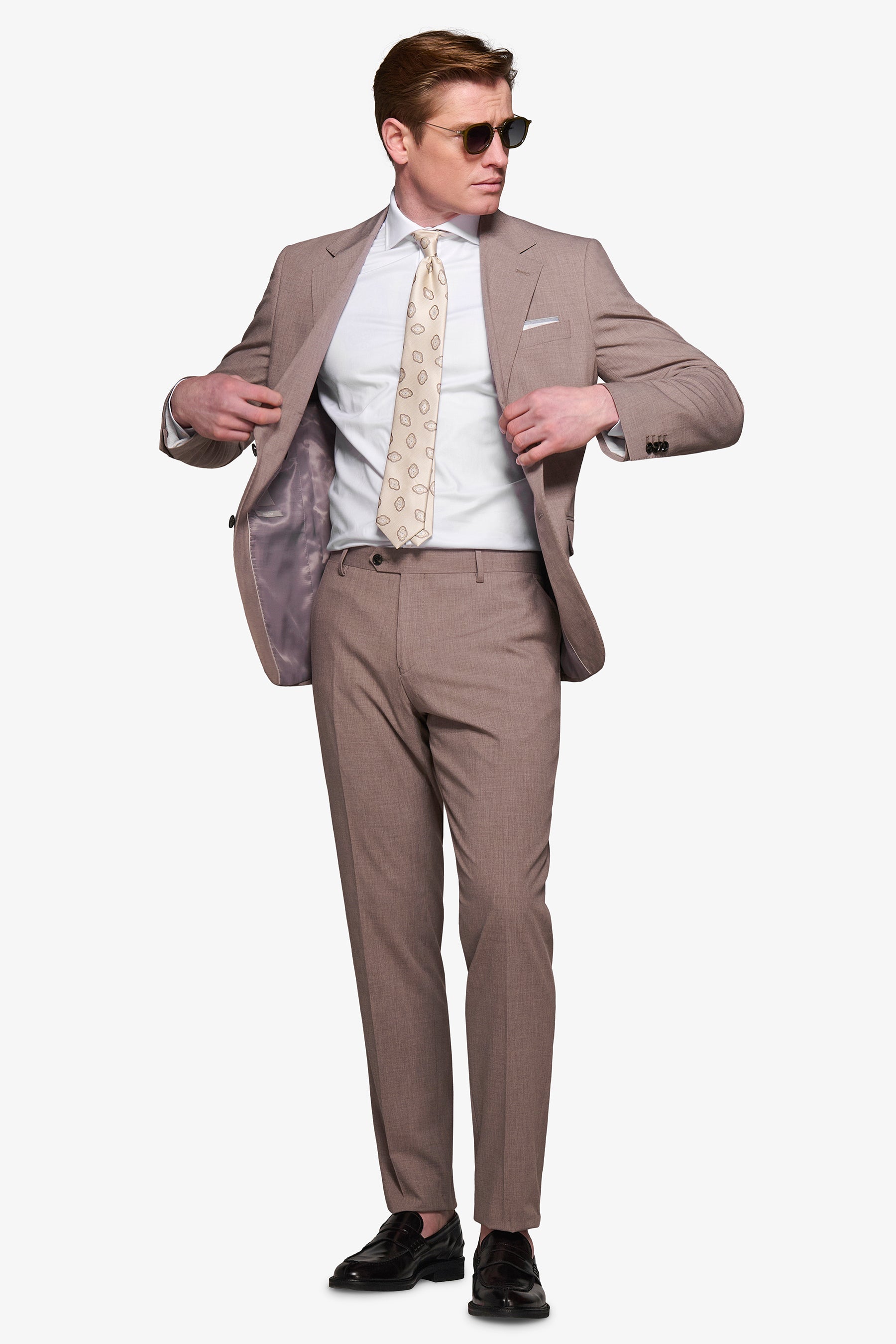 Light mud grisaille suit jacket