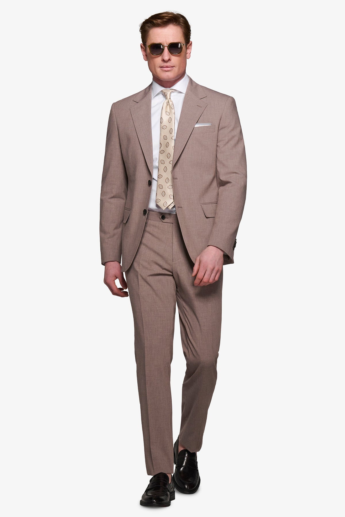 Light mud grisaille suit jacket