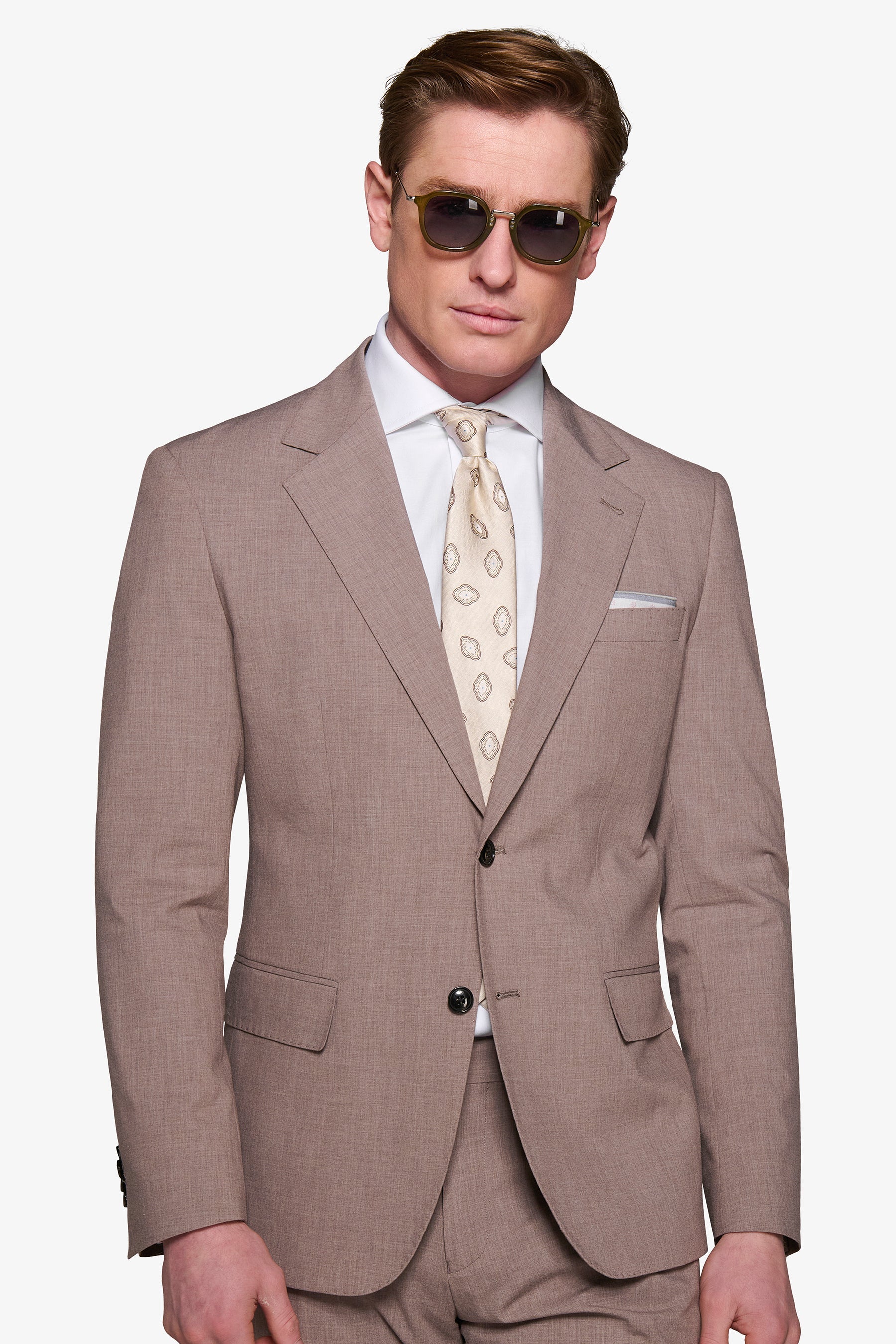 Light mud grisaille suit jacket