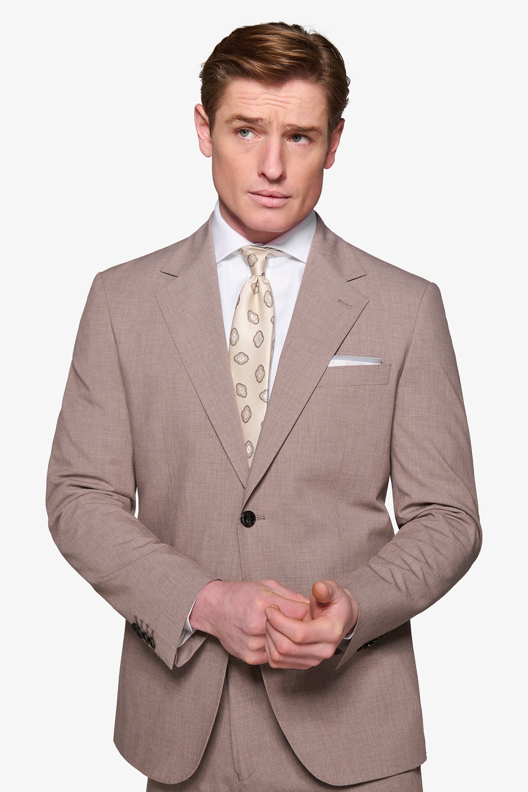 Light mud grisaille suit jacket